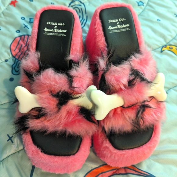 Dolls Kill Shoes - 🦴 Dolls Kill × Hanna Barbera Primal Instincts Platform Slides 🦴